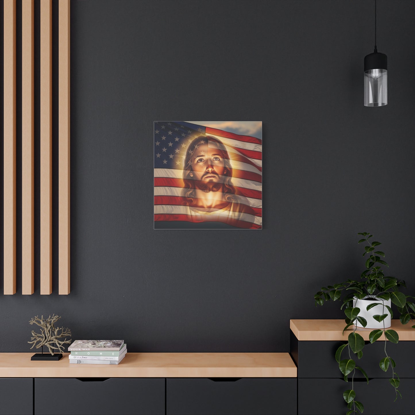 "Jesus Stars and Stripes" – Matte Canvas