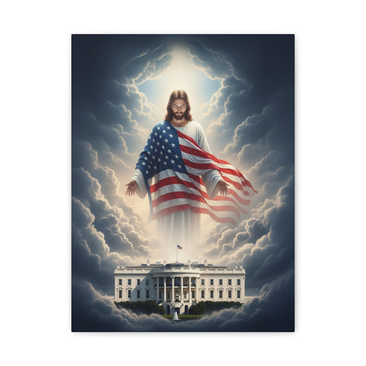 "Jesus Watching Over America" – Matte Canvas
