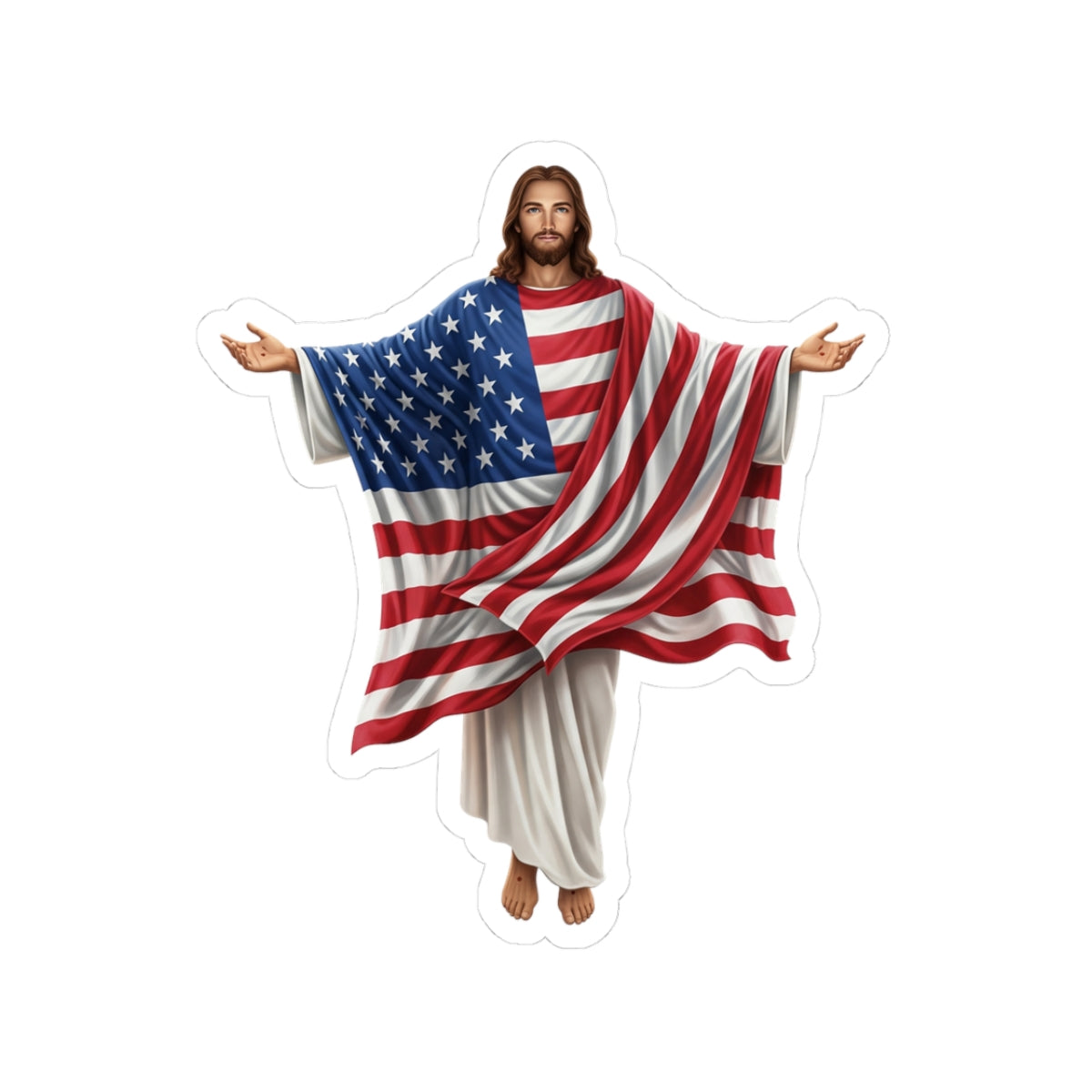 "Patriotic Jesus" Kiss-Cut Stickers