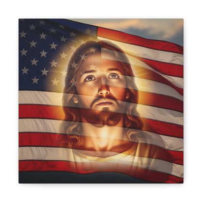 "Jesus Stars and Stripes" – Matte Canvas
