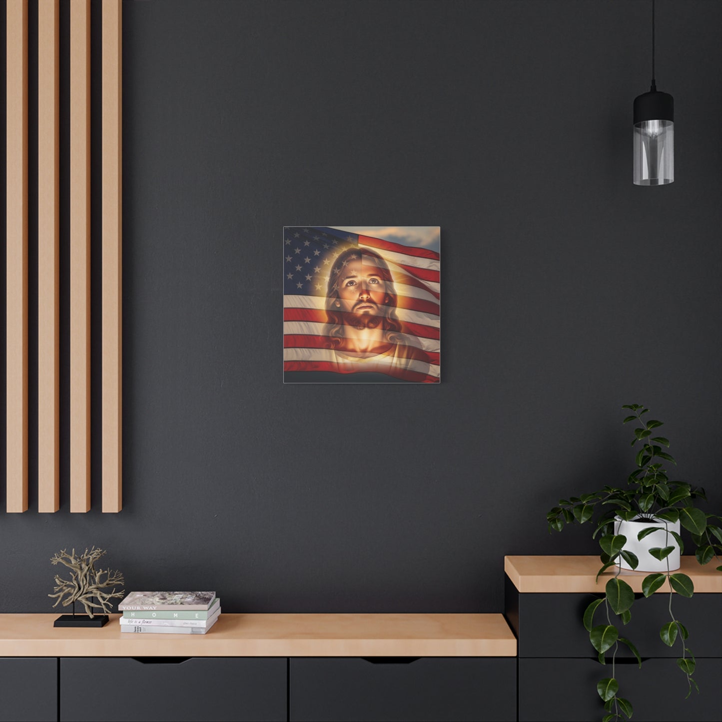 "Jesus Stars and Stripes" – Matte Canvas