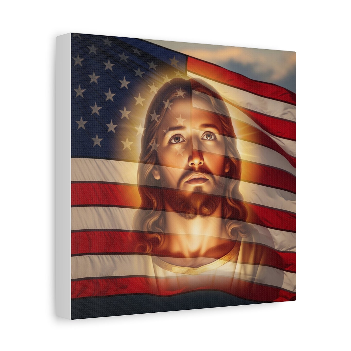 "Jesus Stars and Stripes" – Matte Canvas