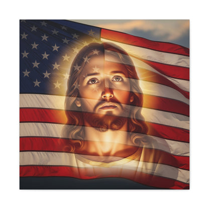 "Jesus Stars and Stripes" – Matte Canvas
