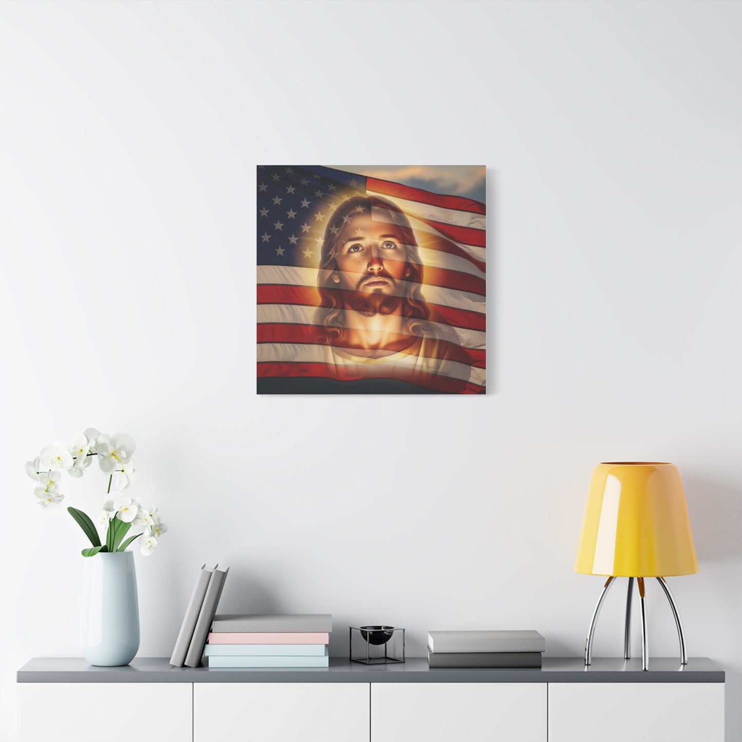 "Jesus Stars and Stripes" – Matte Canvas