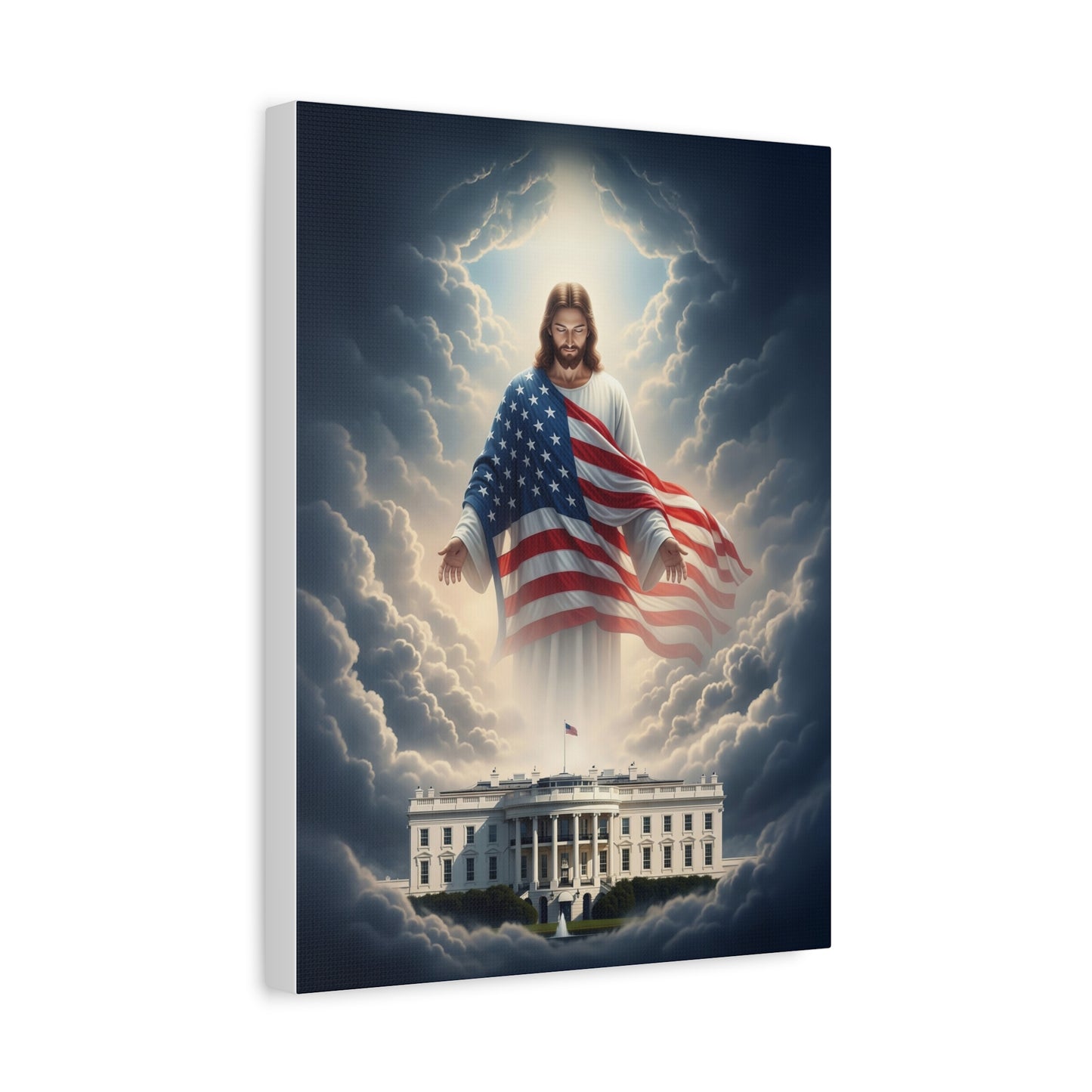 "Jesus Watching Over America" – Matte Canvas