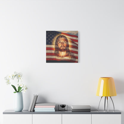 "Jesus Stars and Stripes" – Matte Canvas