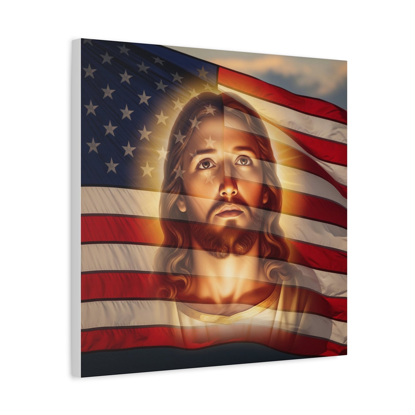 "Jesus Stars and Stripes" – Matte Canvas