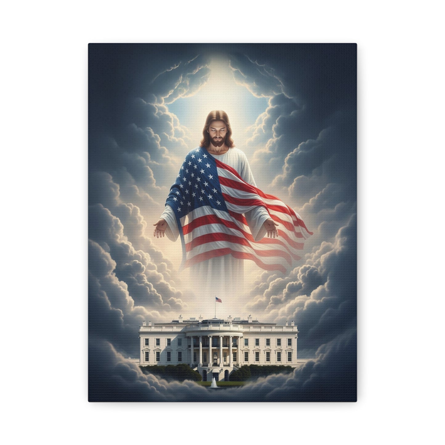 "Jesus Watching Over America" – Matte Canvas