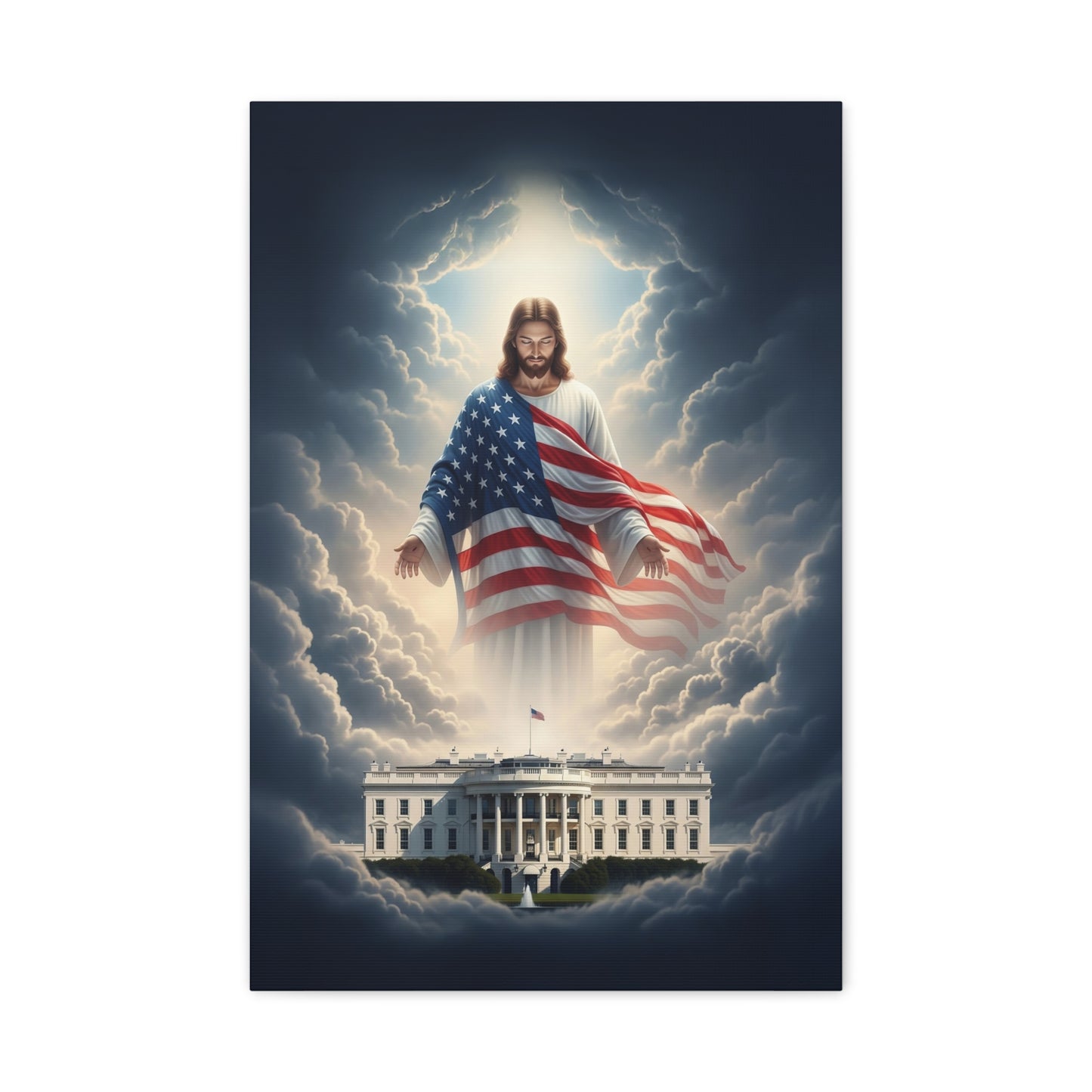 "Jesus Watching Over America" – Matte Canvas