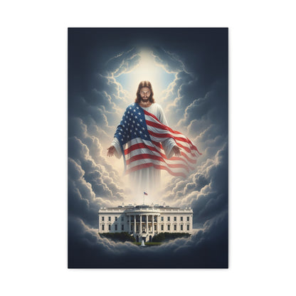"Jesus Watching Over America" – Matte Canvas